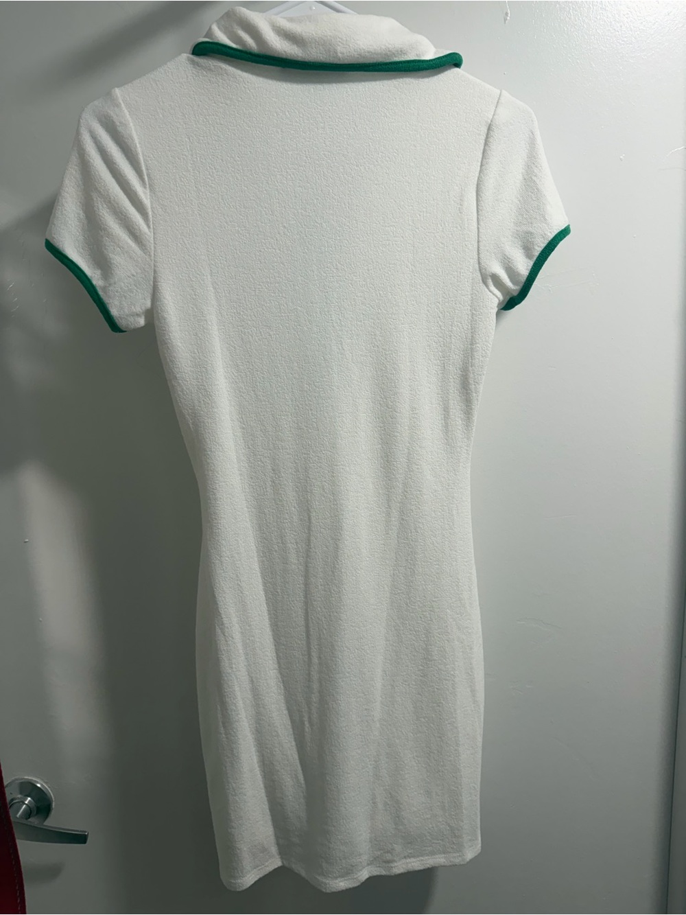 Lulus Inevitable Charm White and Green Terry Knit Collared Mini Dress - Picture 7 of 10